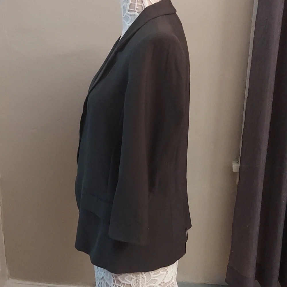 NWT LOFT Olive Green Open Front 3/4 Length Sleeve sz 8P Blazer - Picture 10 of 13